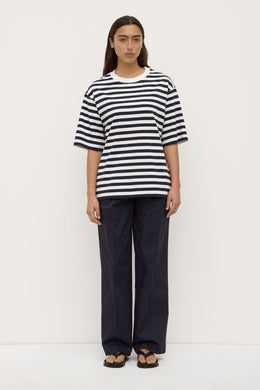 Assembly Label - Monte Stripe Tee, True Navy/White
