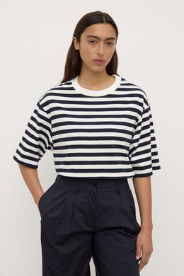 Assembly Label - Monte Stripe Tee, True Navy/White