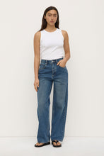 Assembly Label - Oversized High Rise Jean, Dark Indigo Fade