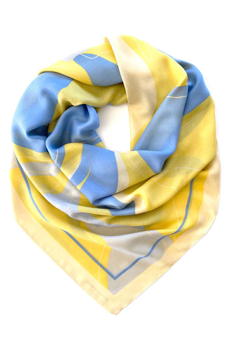 Dark Hampton - The Pannett Cashmere Modal Scarf, Yellow Blue
