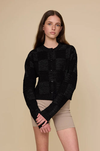Phàrlain - Squares Cardi, Black Sparkle