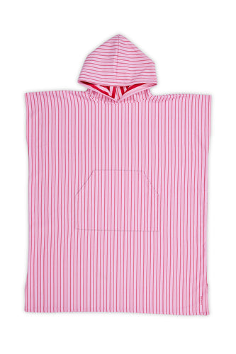Dark Hampton - Sag Harbour Hooded Towel, Pink Red Stripe