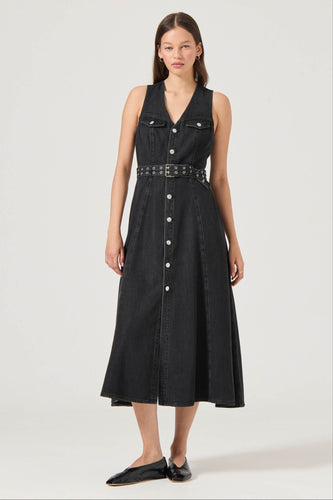 Rollas - Angelica Denim Dress, Black Sand