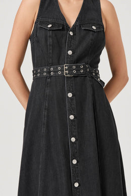 Rollas - Angelica Denim Dress, Black Sand