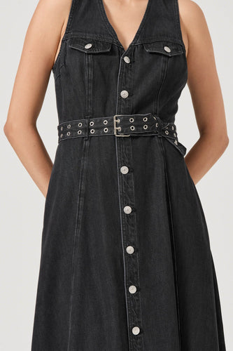 Rollas - Angelica Denim Dress, Black Sand