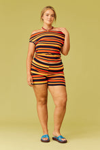 Ruby - Emma Knit Top, Tangerine Navy Stripe