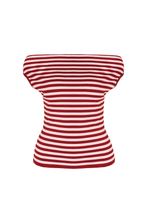 Ruby - Emma Knit Top, Pink Burgundy Stripe