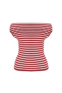 Ruby - Emma Knit Top, Pink Burgundy Stripe