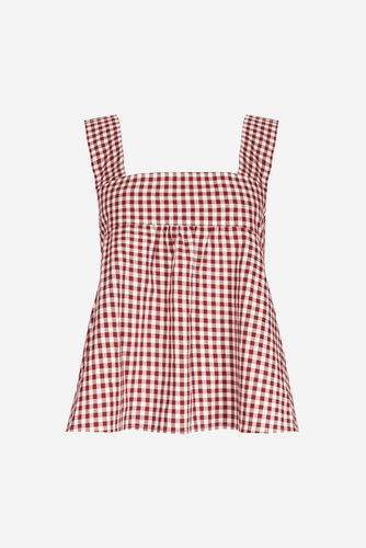 Ruby - Margie Tie Back Top, Merlot Gingham