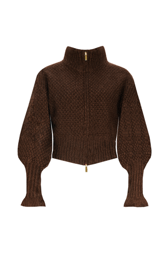 Ruby - Matilda Zip Cardigan, Cocoa