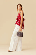 Ruby - Margie Tie Back Top, Garnet Polka Dot