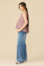 Ruby - Margie Tie Back Top, Merlot Gingham