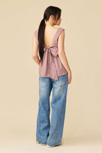 Ruby - Margie Tie Back Top, Merlot Gingham