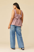 Ruby - Margie Tie Back Top, Merlot Gingham