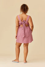 Ruby - Margie Tie Minidress, Pink Burgundy Gingham