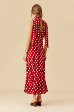 Ruby - Gloria Sleeveless Maxi Dress, Garnet Polka Dot
