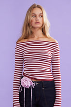 Ruby - Emma Knit Longsleeve, Burgundy Pink Stripe