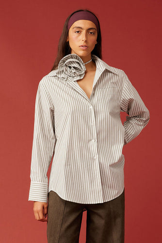 Ruby - Andre Rosette Shirt, Olive Stripe