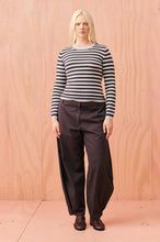 Ruby - Esme Long Sleeve Top, Blue Navy Cream Stripe