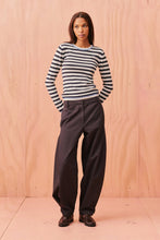 Ruby - Esme Long Sleeve Top, Blue Navy Cream Stripe