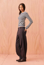 Ruby - Esme Long Sleeve Top, Blue Navy Cream Stripe