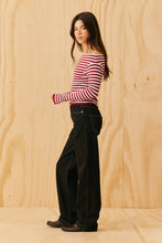 Ruby - Emma Knit Longsleeve, Burgundy Pink Stripe