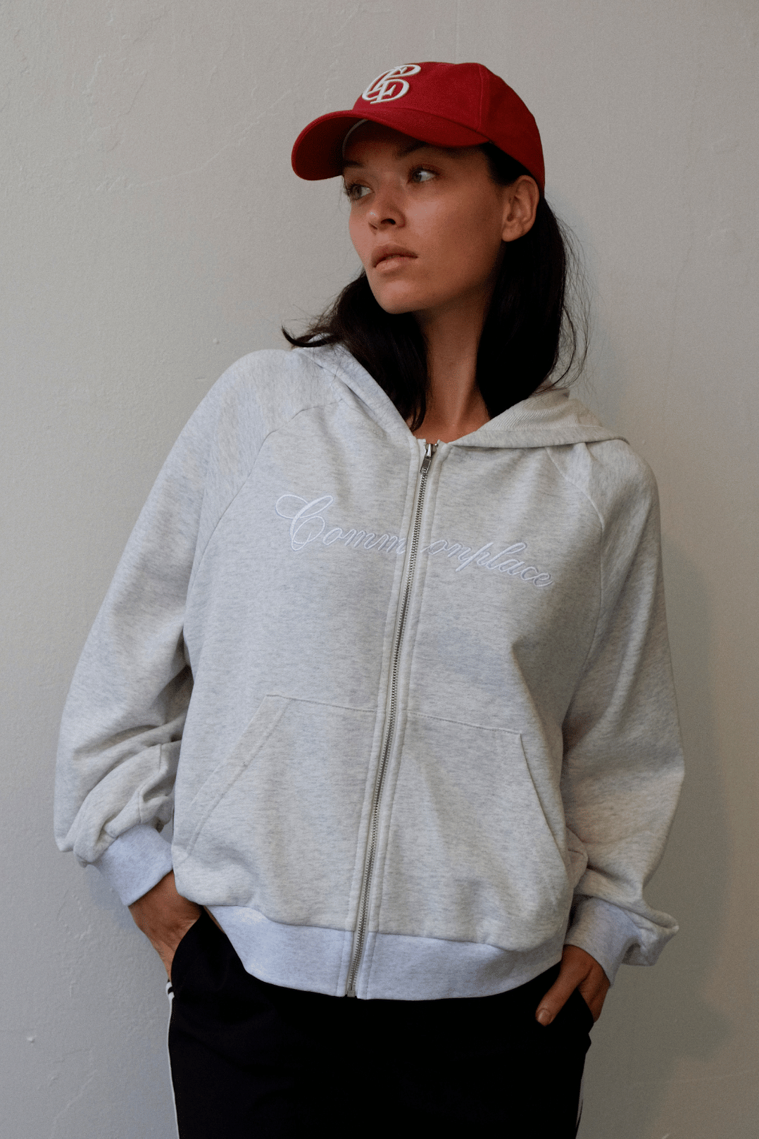 Commonplace - Ralph Zip Up Hoodie, Grey Marle