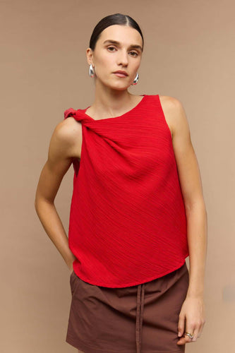 Staple The Label - Amira Twist Top, Coral Red