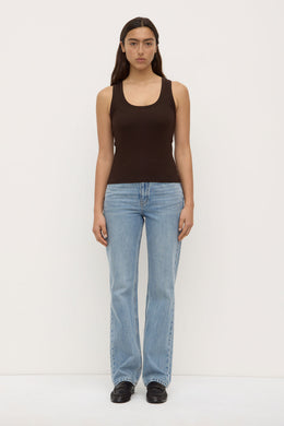 Assembly Label - Robyn Scoop Neck Rib Tank, Ganache