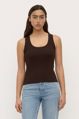 Assembly Label - Robyn Scoop Neck Rib Tank, Ganache