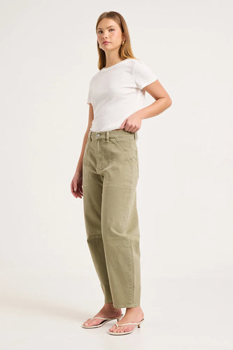 Rollas - Gigi Barrel Trade Drill Jean, Summer Olive