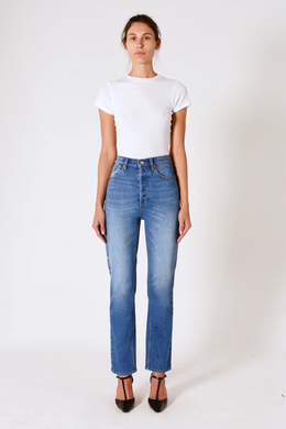 Rollas - Lou Lou Straight Jean, Iris Blue Vintage