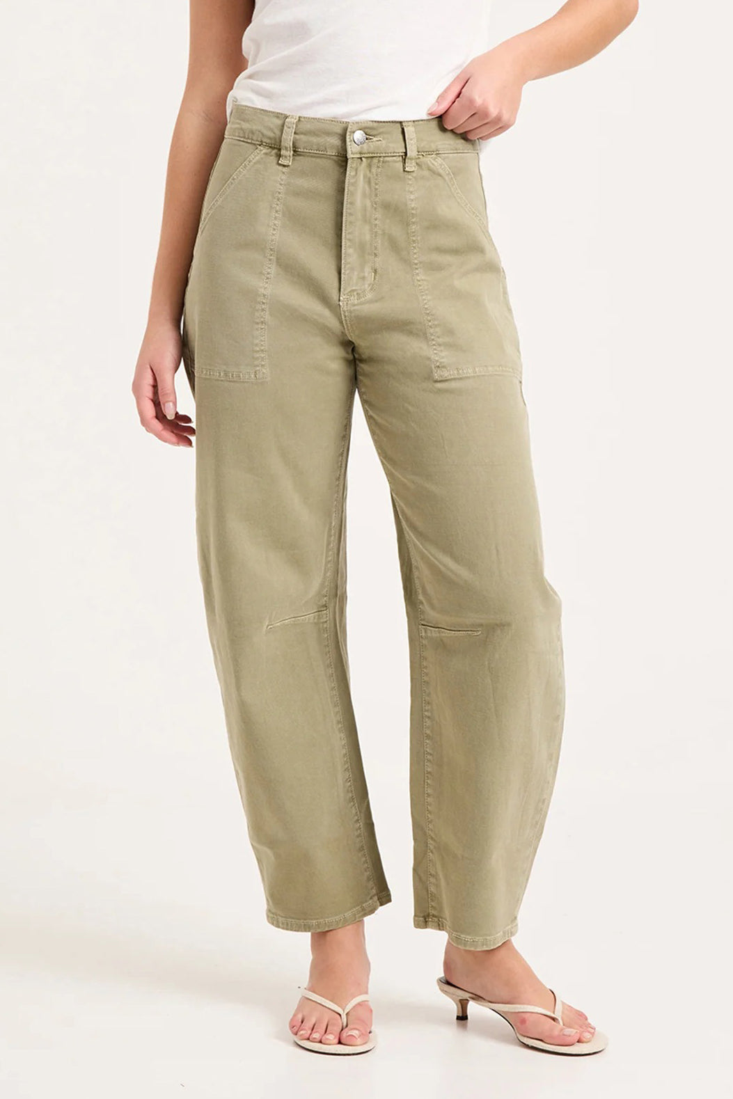 Rollas - Gigi Barrel Trade Drill Jean, Summer Olive