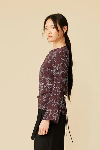 Ruby - Madrid Top, Burgundy Floral