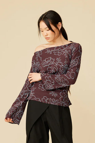 Ruby - Madrid Top, Burgundy Floral