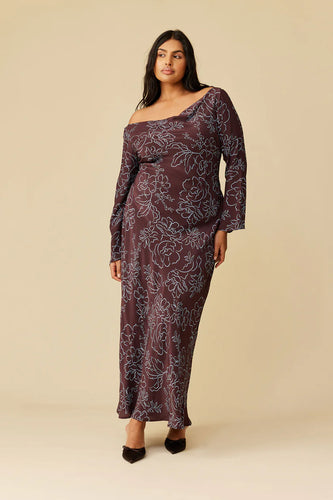 Ruby - Valeria Dress, Burgundy Floral