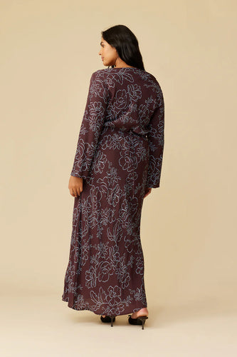 Ruby - Valeria Dress, Burgundy Floral