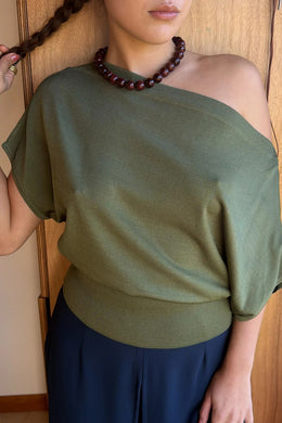 Ruby - Bode Batwing Short Sleeve Top, Olive