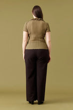 Ruby - Chelsea Crinkle Short Sleeve Top, Olive