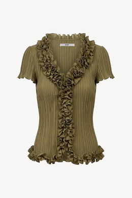 Ruby - Chelsea Crinkle Short Sleeve Top, Olive