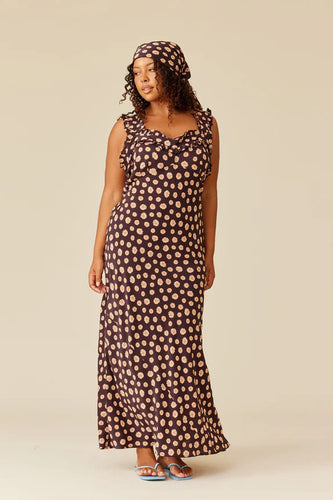 Ruby - Passionfruit Dress, Brown Ditzy Floral