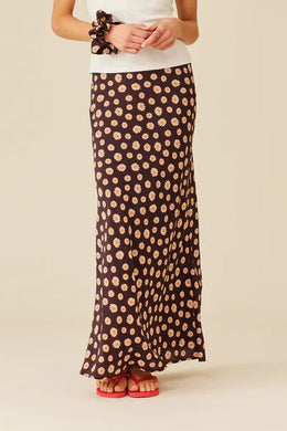 Ruby - Thea Skirt, Brown Ditzy Floral