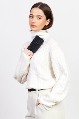 Saben - Winona Card Holder, Black Croc