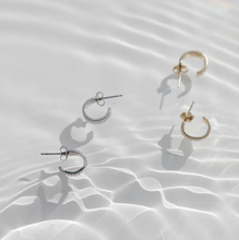 Sophie - Lines Hoop Studs, Gold