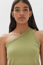 Assembly Label - Asymetrical Organic Jersey Tank, Agave