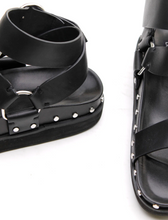 La Tribe - Studded Sandal, Black/Silver