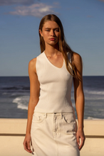 Assembly Label - Lunda Asymmetric Top, Antique White