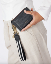 Saben - Wednesday Wallet, Black Croc / White Stitch