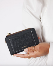 Saben - Wednesday Wallet, Black Croc / White Stitch