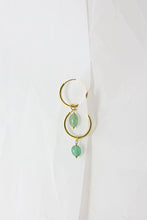 Crushes - Gemstone Hoops, Green Aventurian/Gold Plated